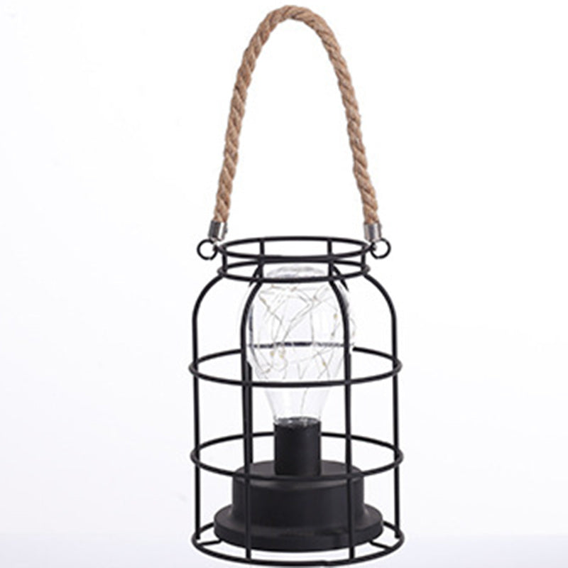 Hjemix | Moderne Minimalist Vertikale Stripete Firkantrund Jern LED Bordlampe For Stue