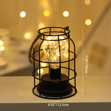 Hjemix | Moderne Minimalist Vertikale Stripete Firkantrund Jern LED Bordlampe For Stue