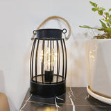 Hjemix | Moderne Minimalist Vertikale Stripete Firkantrund Jern LED Bordlampe For Stue