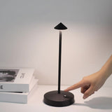 Hjemix | Modern Enkelhet Triangel Kjegle Rund Akryl Sylinder Jern LED Bordlampe for Stuen