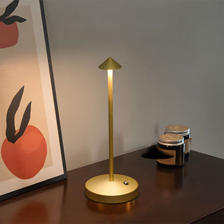 Hjemix | Modern Enkelhet Triangel Kjegle Rund Akryl Sylinder Jern LED Bordlampe for Stuen