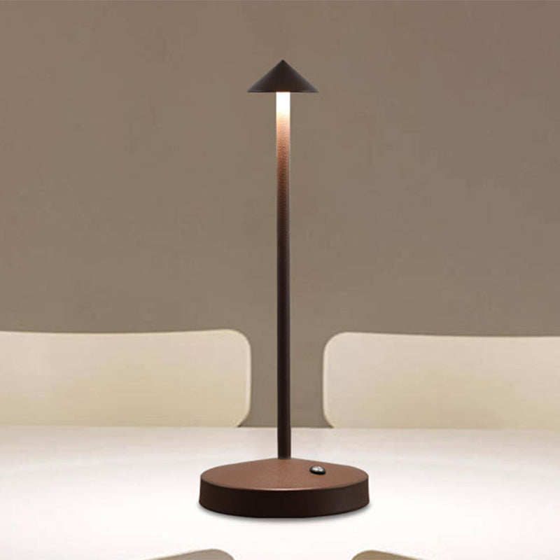 Hjemix | Modern Enkelhet Triangel Kjegle Rund Akryl Sylinder Jern LED Bordlampe for Stuen