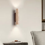 Hjemix | Nordivea Travertin Vegglampe | Skandinavisk Design | 2-Lys | Tre & Travertin