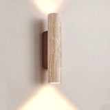 Hjemix | Nordivea Travertin Vegglampe | Skandinavisk Design | 2-Lys | Tre & Travertin