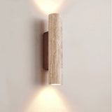 Hjemix | Nordivea Travertin Vegglampe | Skandinavisk Design | 2-Lys | Tre & Travertin