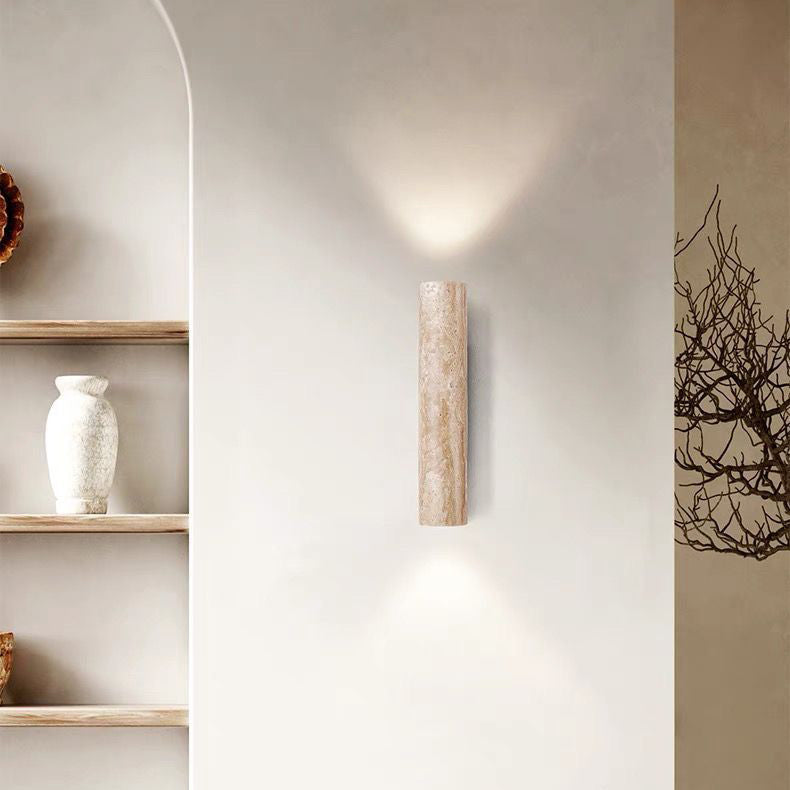 Hjemix | Nordivea Travertin Vegglampe | Skandinavisk Design | 2-Lys | Tre & Travertin