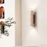 Hjemix | Nordivea Travertin Vegglampe | Skandinavisk Design | 2-Lys | Tre & Travertin
