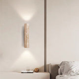 Hjemix | Nordivea Travertin Vegglampe | Skandinavisk Design | 2-Lys | Tre & Travertin