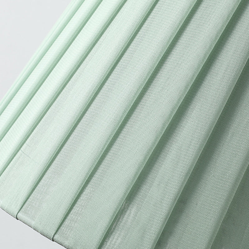 Hjemix | Tradisjonelt kinesisk blomsterdesign rund vifte stoff keramikk 1-lys bordlampe til stuen