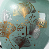 Hjemix | Tradisjonelt kinesisk blomsterdesign rund vifte stoff keramikk 1-lys bordlampe til stuen