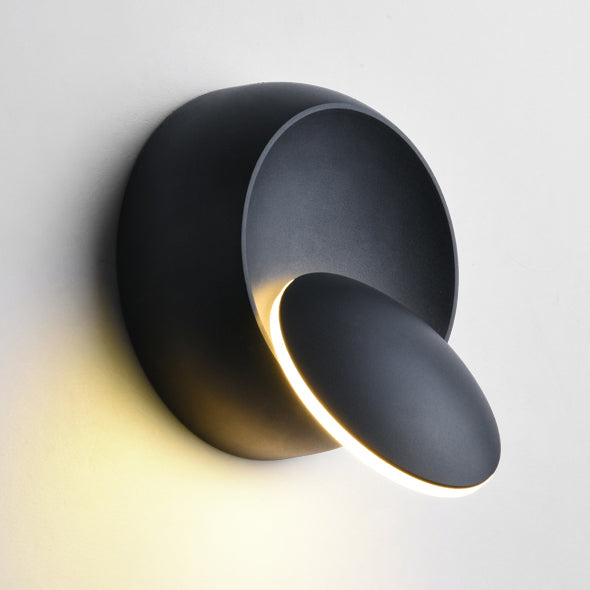 Hjemix | Moderne nordisk jern rund eklips roterbar LED vegglampe for nattbord