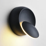 Hjemix | Moderne nordisk jern rund eklips roterbar LED vegglampe for nattbord