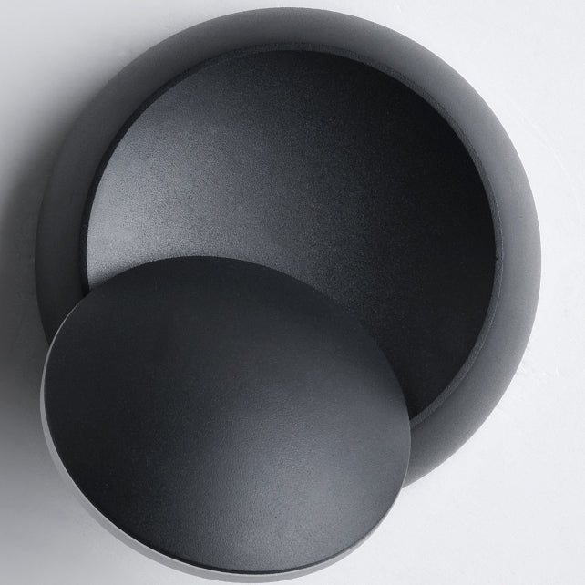 Hjemix | Moderne nordisk jern rund eklips roterbar LED vegglampe for nattbord
