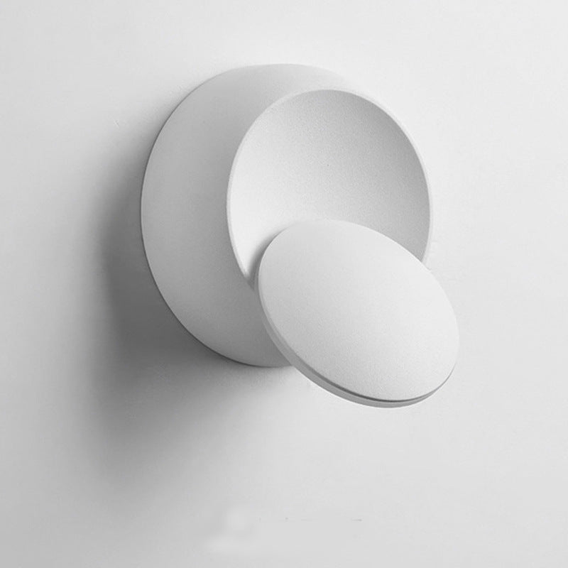 Hjemix | Moderne nordisk jern rund eklips roterbar LED vegglampe for nattbord