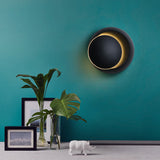 Hjemix | Moderne nordisk jern rund eklips roterbar LED vegglampe for nattbord