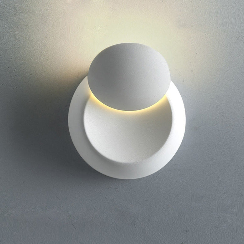 Hjemix | Moderne nordisk jern rund eklips roterbar LED vegglampe for nattbord