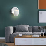 Hjemix | Moderne nordisk jern rund eklips roterbar LED vegglampe for nattbord