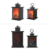 Hjemix | Contemporary Retro ABS Simulert Flamme Peis Rundt Batteri Rektangulær LED Bordlampe For Stue