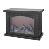 Hjemix | Contemporary Retro ABS Simulert Flamme Peis Rundt Batteri Rektangulær LED Bordlampe For Stue