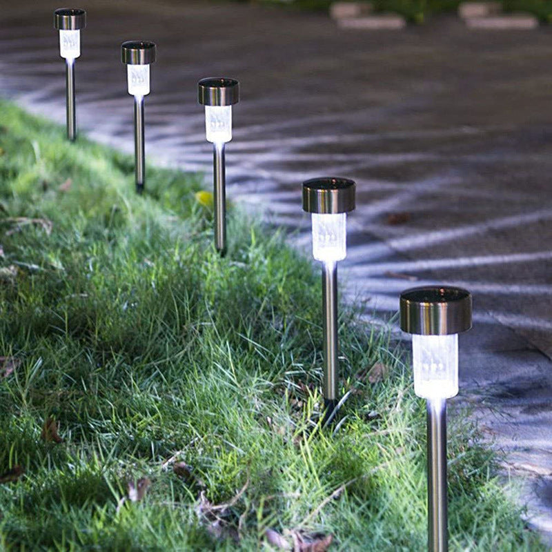 Hjemix | Moderne enkelhet solvanntett rustfritt stål sylinder LED landskapsbelysning utendørs lys for hagen