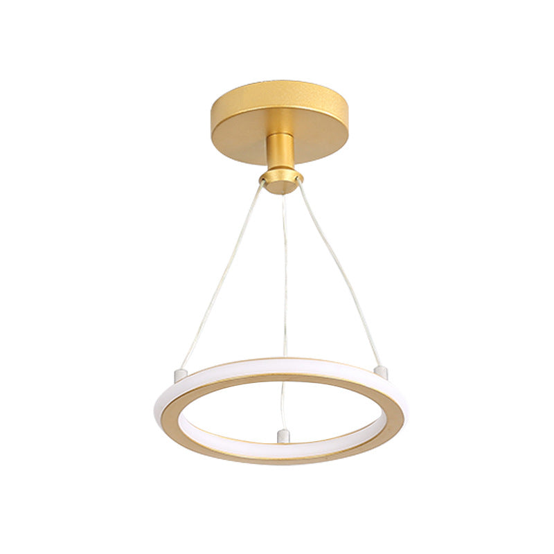 Hjemix | Moderne Nordisk Rund Metall Silica LED Semi-Flush Mount Taklampe for Korridor