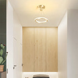 Hjemix | Moderne Nordisk Rund Metall Silica LED Semi-Flush Mount Taklampe for Korridor