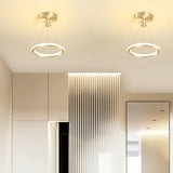 Hjemix | Moderne Nordisk Rund Metall Silica LED Semi-Flush Mount Taklampe for Korridor