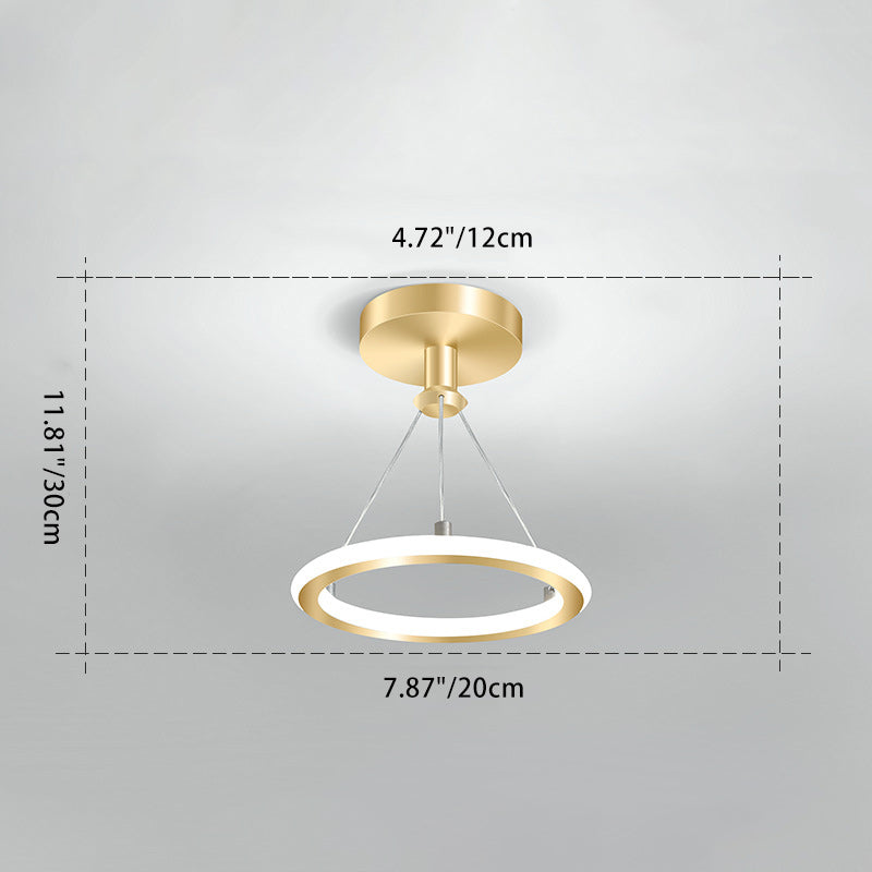 Hjemix | Moderne Nordisk Rund Metall Silica LED Semi-Flush Mount Taklampe for Korridor