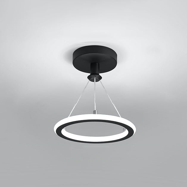 Hjemix | Moderne Nordisk Rund Metall Silica LED Semi-Flush Mount Taklampe for Korridor
