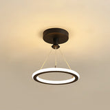 Hjemix | Moderne Nordisk Rund Metall Silica LED Semi-Flush Mount Taklampe for Korridor