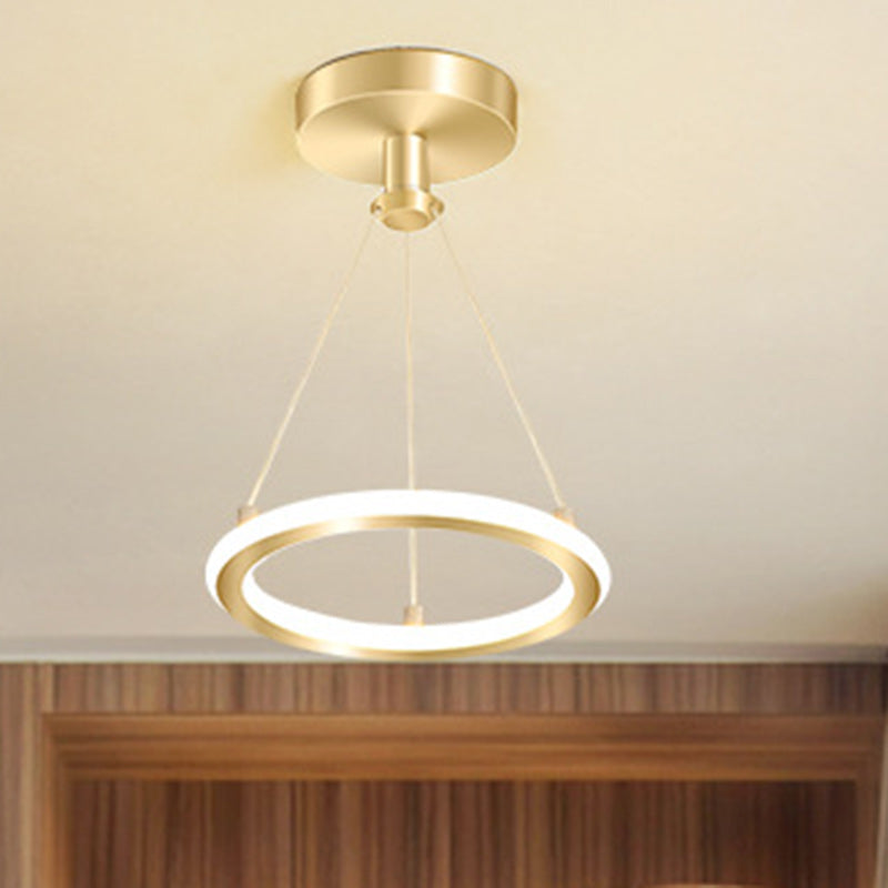 Hjemix | Moderne Nordisk Rund Metall Silica LED Semi-Flush Mount Taklampe for Korridor