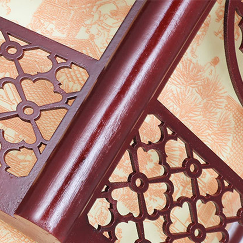 Hjemix | Tradisjonell kinesisk tre-PVC sylinderlykt med utskåret fisk 1-lampe pendellampe for spisestuen