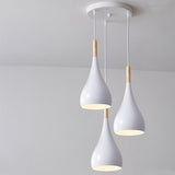 Hjemix | Nordic Iron Wood Aluminium Pumpkin Water Drop 1-Lyskilde Pendellampe for Spisestue