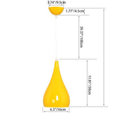 Hjemix | Nordic Iron Wood Aluminium Pumpkin Water Drop 1-Lyskilde Pendellampe for Spisestue