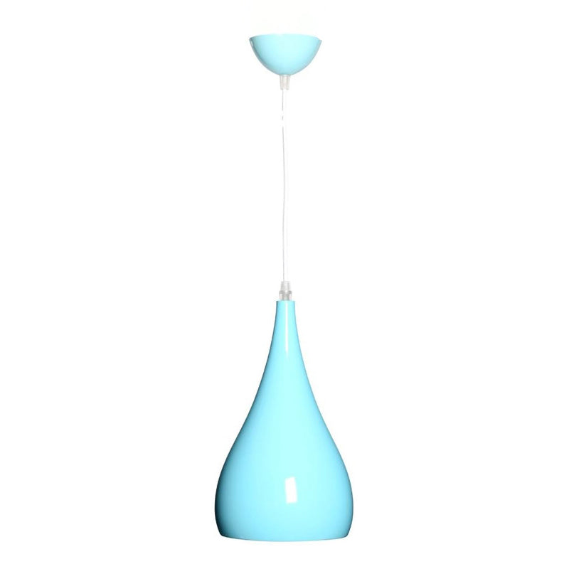 Hjemix | Nordic Iron Wood Aluminium Pumpkin Water Drop 1-Lyskilde Pendellampe for Spisestue