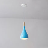 Hjemix | Nordic Iron Wood Aluminium Pumpkin Water Drop 1-Lyskilde Pendellampe for Spisestue