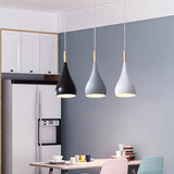 Hjemix | Nordic Iron Wood Aluminium Pumpkin Water Drop 1-Lyskilde Pendellampe for Spisestue
