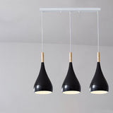 Hjemix | Nordic Iron Wood Aluminium Pumpkin Water Drop 1-Lyskilde Pendellampe for Spisestue