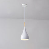 Hjemix | Nordic Iron Wood Aluminium Pumpkin Water Drop 1-Lyskilde Pendellampe for Spisestue