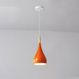 Hjemix | Nordic Iron Wood Aluminium Pumpkin Water Drop 1-Lyskilde Pendellampe for Spisestue