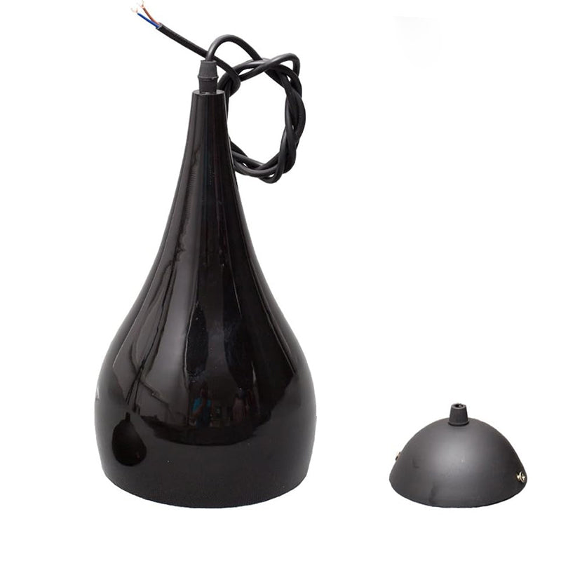 Hjemix | Nordic Iron Wood Aluminium Pumpkin Water Drop 1-Lyskilde Pendellampe for Spisestue