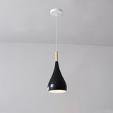 Hjemix | Nordic Iron Wood Aluminium Pumpkin Water Drop 1-Lyskilde Pendellampe for Spisestue