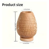 Hjemix | Aura Lampe - Bambus USB-drevet Bordlampe for Soverommet