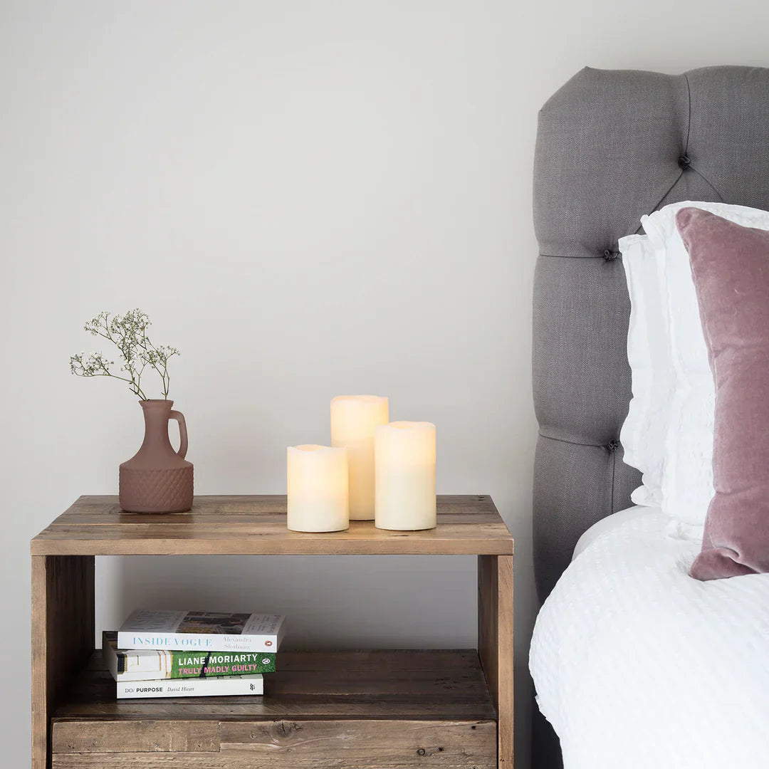 Hjemix | Sett med 3 høye flameless voks LED lys