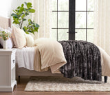 Hjemix | Dobbeltsidig oversized ulv faux fur kastepledd