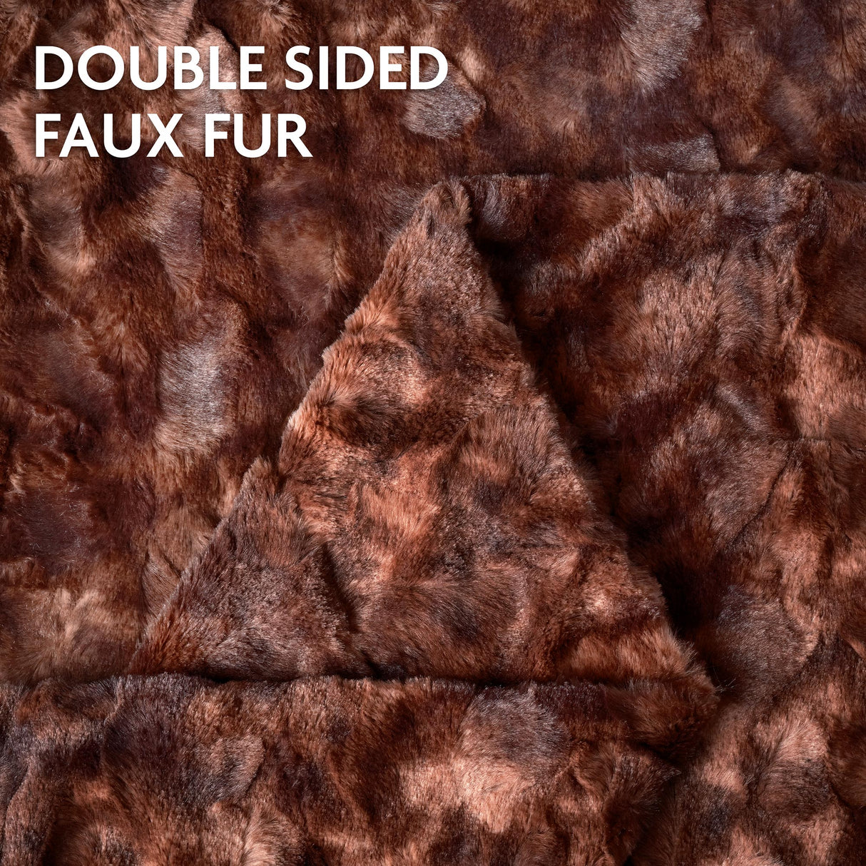 Hjemix | Dobbeltsidig oversized ulv faux fur kastepledd