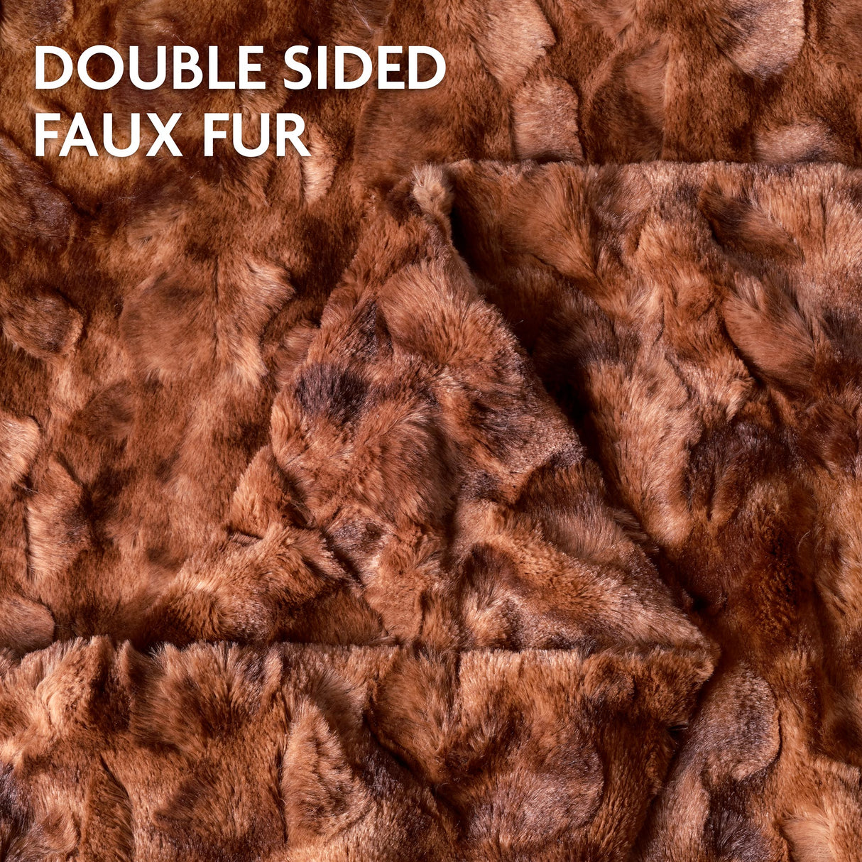 Hjemix | Dobbeltsidig oversized ulv faux fur kastepledd