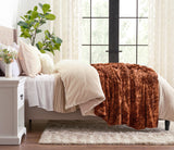 Hjemix | Dobbeltsidig oversized ulv faux fur kastepledd