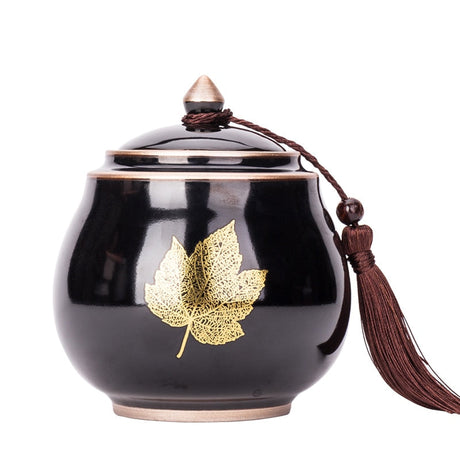 Hjemix | Keramisk Tekanne Tea Cajon Teeboks Oppbevaring Te Beholder Fuktbestandig Forseglet Tank Oppbevaringsbeholder Godteri Krukke Oppbevaringsboks