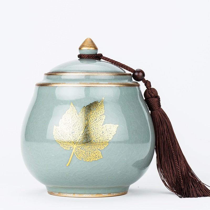 Hjemix | Keramisk Tekanne Tea Cajon Teeboks Oppbevaring Te Beholder Fuktbestandig Forseglet Tank Oppbevaringsbeholder Godteri Krukke Oppbevaringsboks
